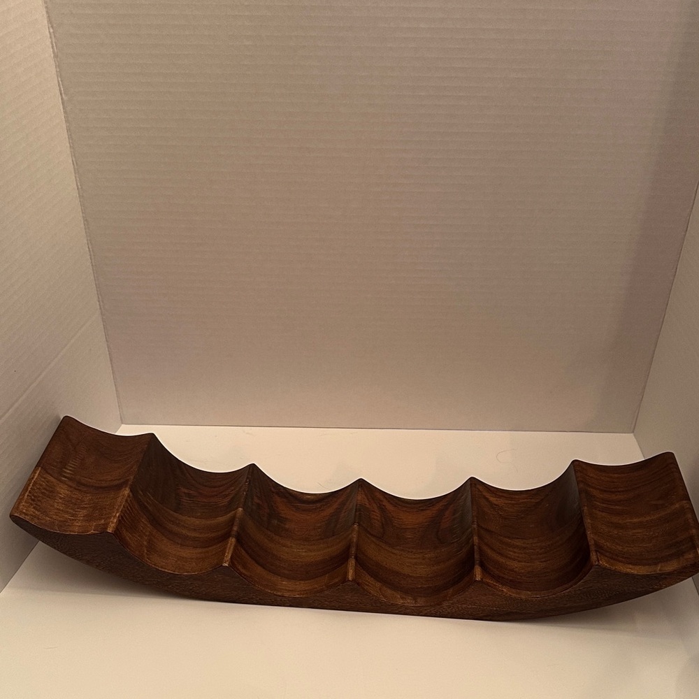 Crate & Barrel Shesham Wood Wine Rack